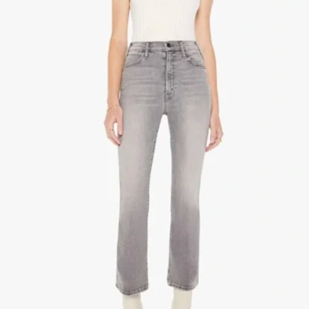 MOTHER Women's High-Rise Straight Gray Jeans